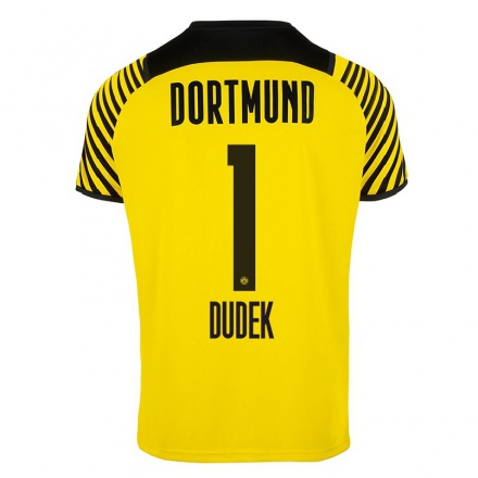 Kinder Fußball Daniel Dudek #1 Gelb Heimtrikot Trikot 2021/22 T-Shirt
