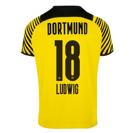 Kinder Fußball Michel Ludwig #18 Gelb Heimtrikot Trikot 2021/22 T-Shirt