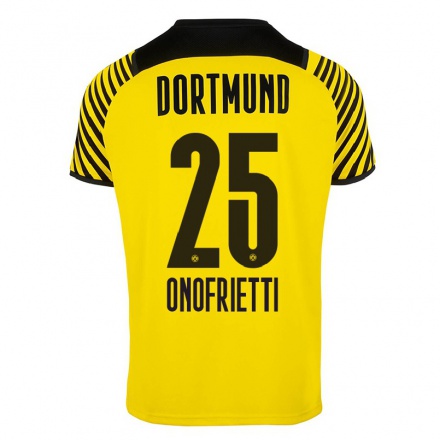 Kinder Fußball Vincenzo Onofrietti #25 Gelb Heimtrikot Trikot 2021/22 T-shirt
