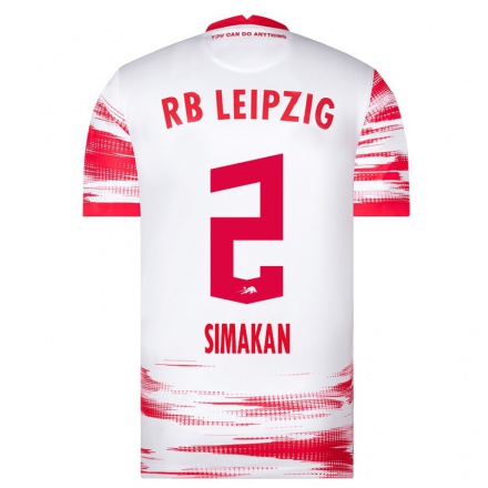 Kinder Fußball Mohamed Simakan #2 Rot-Weiss Heimtrikot Trikot 2021/22 T-Shirt