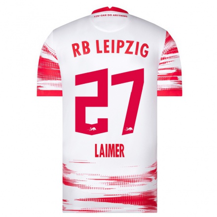 Kinder Fußball Konrad Laimer #27 Rot-Weiss Heimtrikot Trikot 2021/22 T-Shirt