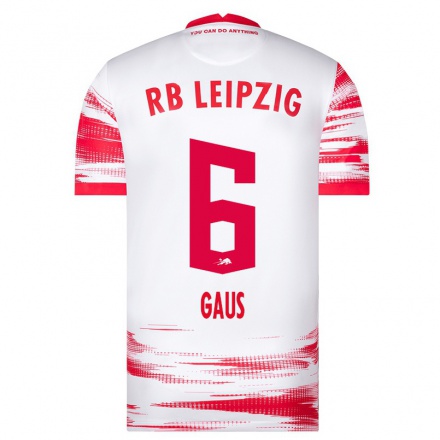 Kinder Fußball Franziska Gaus #6 Rot-Weiss Heimtrikot Trikot 2021/22 T-Shirt