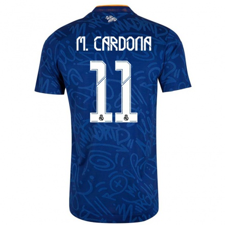 Kinder Fußball Marta Cardona #11 Dunkelblau Auswärtstrikot Trikot 2021/22 T-Shirt