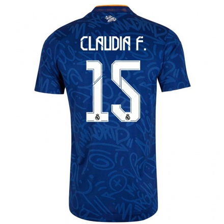 Kinder Fußball Claudia Florentino #15 Dunkelblau Auswärtstrikot Trikot 2021/22 T-Shirt