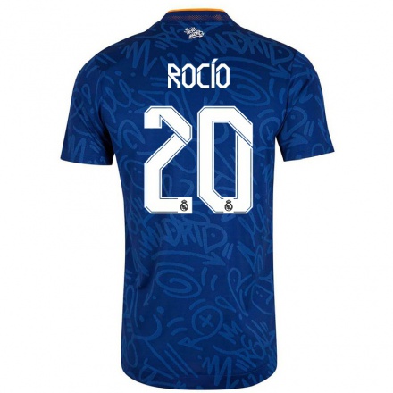 Kinder Fußball Rocio Galvez #20 Dunkelblau Auswärtstrikot Trikot 2021/22 T-Shirt