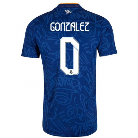 Kinder Fußball Peter Gonzalez #0 Dunkelblau Auswärtstrikot Trikot 2021/22 T-Shirt