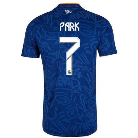 Kinder Fußball Marvin Park #7 Dunkelblau Auswärtstrikot Trikot 2021/22 T-Shirt