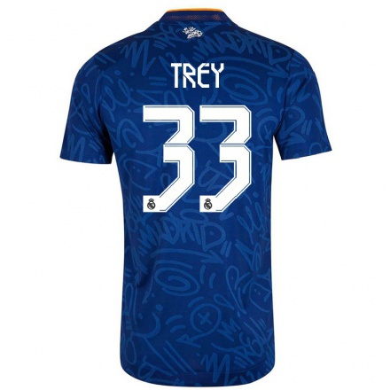Kinder Fußball Thompkins Trey #33 Dunkelblau Auswärtstrikot Trikot 2021/22 T-shirt