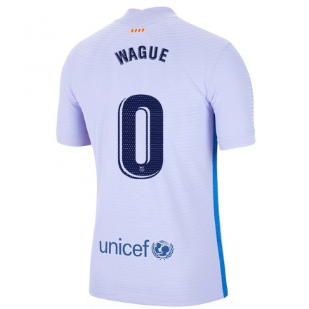 Kinder Fußball Moussa Wague #0 Hellviolett Auswärtstrikot Trikot 2021/22 T-Shirt