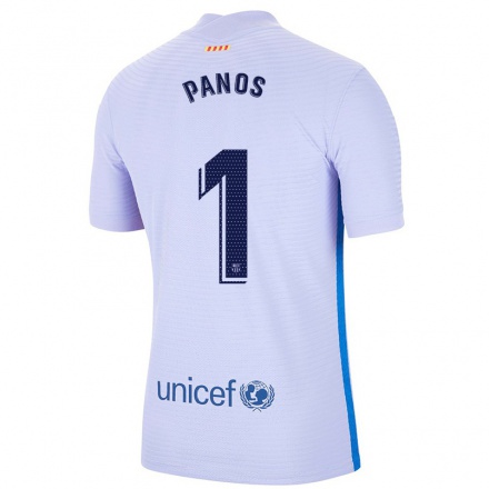 Kinder Fußball Sandra Panos #1 Hellviolett Auswärtstrikot Trikot 2021/22 T-Shirt