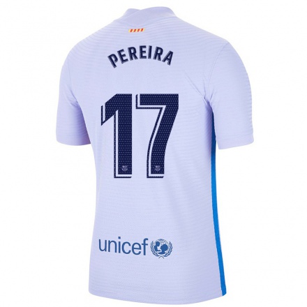 Kinder Fußball Andrea Pereira #17 Hellviolett Auswärtstrikot Trikot 2021/22 T-Shirt