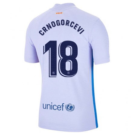Kinder Fußball Ana-Maria Crnogorcevic #18 Hellviolett Auswärtstrikot Trikot 2021/22 T-Shirt