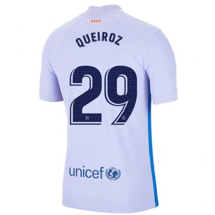 Kinder Fußball Giovana Queiroz #29 Hellviolett Auswärtstrikot Trikot 2021/22 T-Shirt