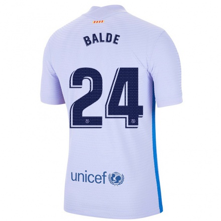 Kinder Fußball Alejandro Balde #24 Hellviolett Auswärtstrikot Trikot 2021/22 T-Shirt