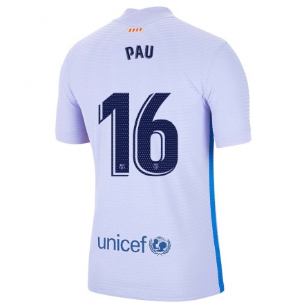 Kinder Fußball Gasol Pau #16 Hellviolett Auswärtstrikot Trikot 2021/22 T-Shirt
