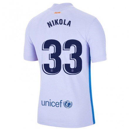 Kinder Fußball Mirotic Nikola #33 Hellviolett Auswärtstrikot Trikot 2021/22 T-Shirt