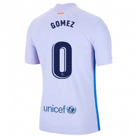 Kinder Fußball Gerard Gomez #0 Hellviolett Auswärtstrikot Trikot 2021/22 T-Shirt