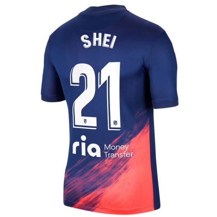 Kinder Fußball Sheila Garcia #21 Dunkelblau Orange Auswärtstrikot Trikot 2021/22 T-Shirt