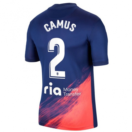 Kinder Fußball Sergio Camus #2 Dunkelblau Orange Auswärtstrikot Trikot 2021/22 T-Shirt