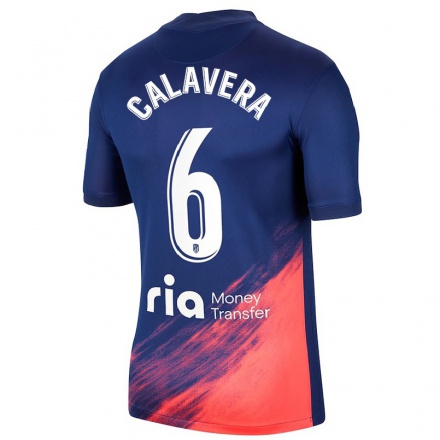 Kinder Fußball Josep Calavera #6 Dunkelblau Orange Auswärtstrikot Trikot 2021/22 T-Shirt