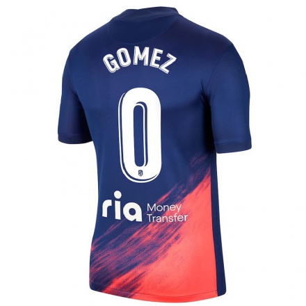 Kinder Fußball Christian Gomez #0 Dunkelblau Orange Auswärtstrikot Trikot 2021/22 T-Shirt