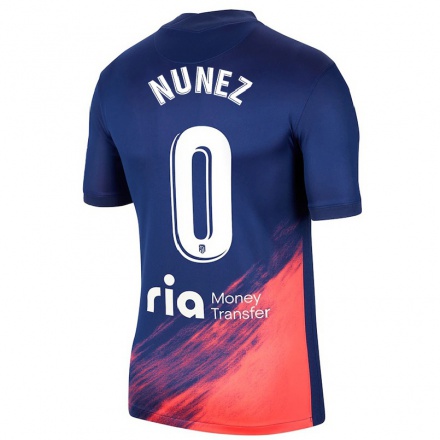 Kinder Fußball Rafael Nunez #0 Dunkelblau Orange Auswärtstrikot Trikot 2021/22 T-Shirt