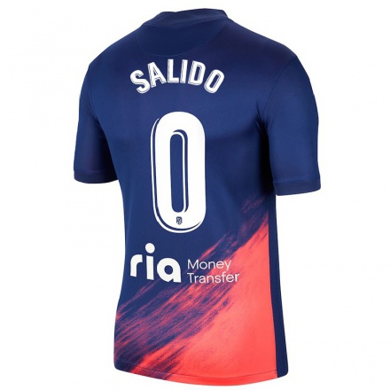 Kinder Fußball Alberto Salido #0 Dunkelblau Orange Auswärtstrikot Trikot 2021/22 T-Shirt