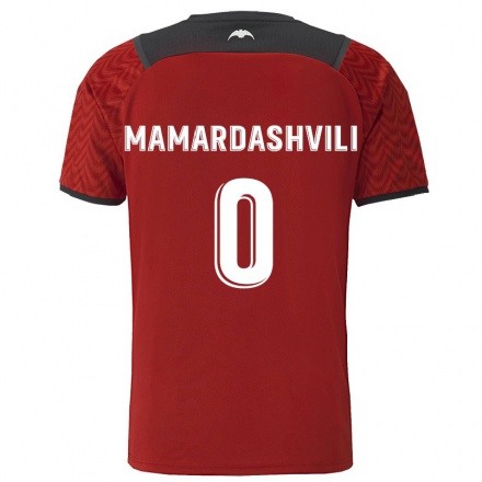 Kinder Fußball Giorgi Mamardashvili #0 Dunkelrot Auswärtstrikot Trikot 2021/22 T-Shirt