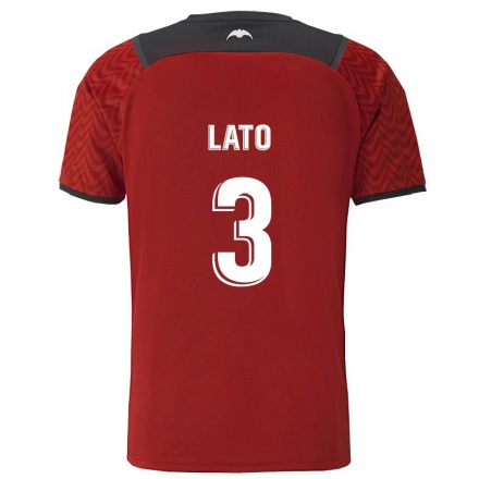 Kinder Fußball Toni Lato #3 Dunkelrot Auswärtstrikot Trikot 2021/22 T-Shirt