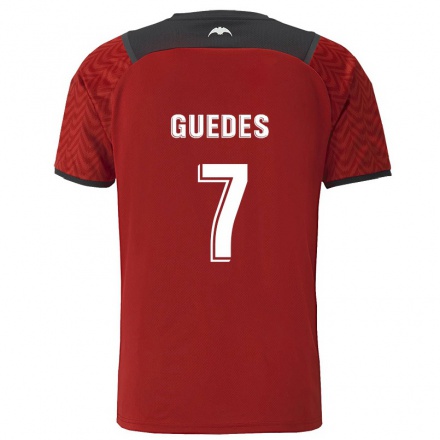 Kinder Fußball Goncalo Guedes #7 Dunkelrot Auswärtstrikot Trikot 2021/22 T-Shirt