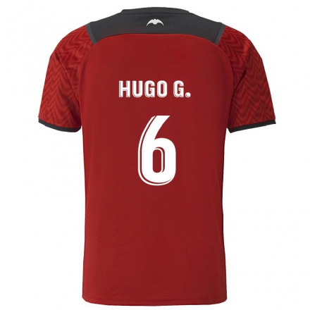 Kinder Fußball Hugo Guillamon #6 Dunkelrot Auswärtstrikot Trikot 2021/22 T-Shirt