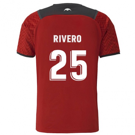 Kinder Fußball Cristian Rivero #25 Dunkelrot Auswärtstrikot Trikot 2021/22 T-Shirt