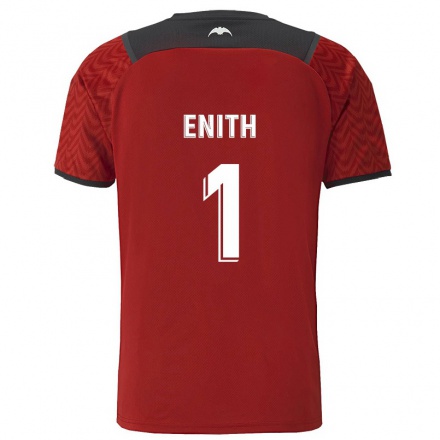 Kinder Fußball Enith #1 Dunkelrot Auswärtstrikot Trikot 2021/22 T-Shirt