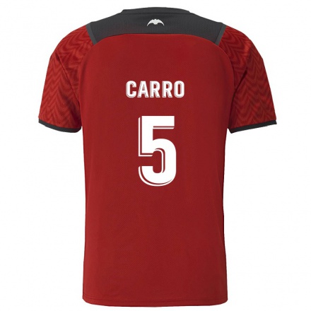 Kinder Fußball Marta Carro #5 Dunkelrot Auswärtstrikot Trikot 2021/22 T-Shirt