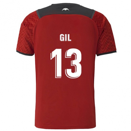 Kinder Fußball Noelia Gil #13 Dunkelrot Auswärtstrikot Trikot 2021/22 T-Shirt