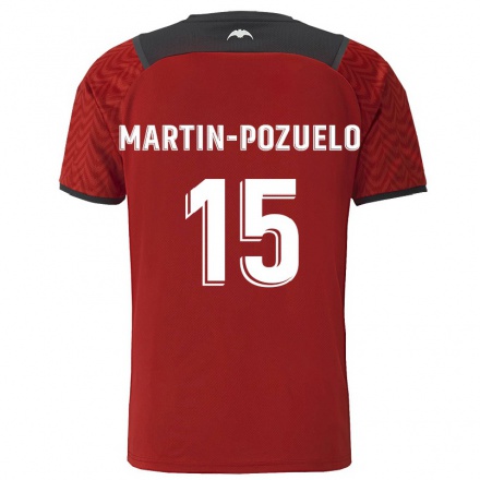 Kinder Fußball Esther Martin-Pozuelo #15 Dunkelrot Auswärtstrikot Trikot 2021/22 T-Shirt