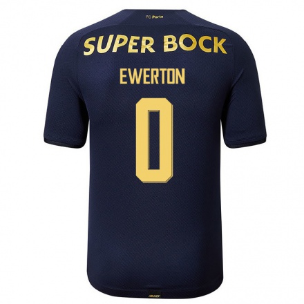 Kinder Fußball Ewerton #0 Navy Blau Auswärtstrikot Trikot 2021/22 T-Shirt