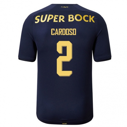 Kinder Fußball Fabio Cardoso #2 Navy Blau Auswärtstrikot Trikot 2021/22 T-Shirt