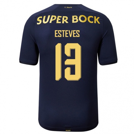 Kinder Fußball Tomas Esteves #13 Navy Blau Auswärtstrikot Trikot 2021/22 T-Shirt