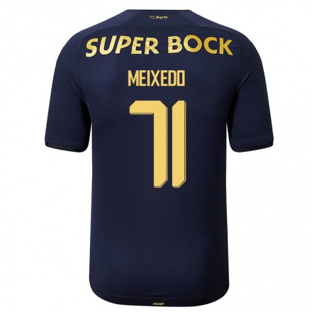 Kinder Fußball Francisco Meixedo #71 Navy Blau Auswärtstrikot Trikot 2021/22 T-Shirt
