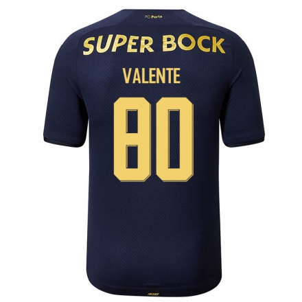 Kinder Fußball Rodrigo Valente #80 Navy Blau Auswärtstrikot Trikot 2021/22 T-Shirt