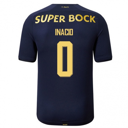 Kinder Fußball Inacio #0 Navy Blau Auswärtstrikot Trikot 2021/22 T-Shirt