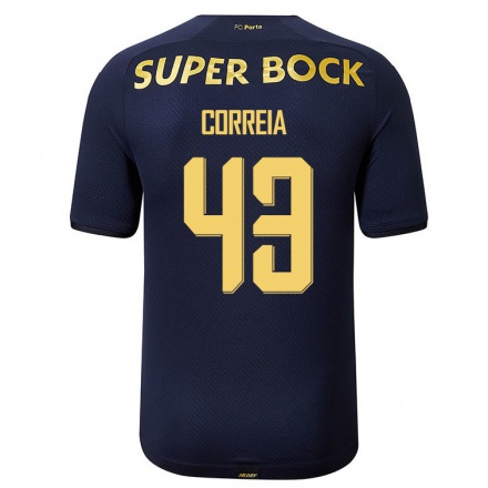 Kinder Fußball Romain Correia #43 Navy Blau Auswärtstrikot Trikot 2021/22 T-Shirt