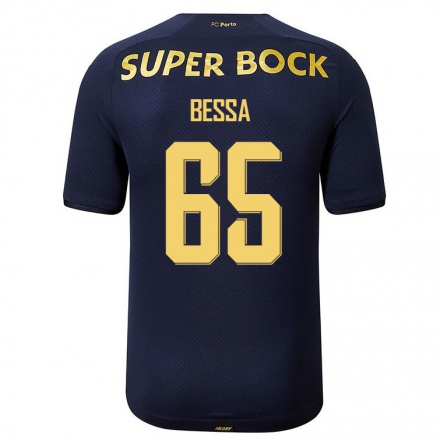 Kinder Fußball Diogo Bessa #65 Navy Blau Auswärtstrikot Trikot 2021/22 T-Shirt