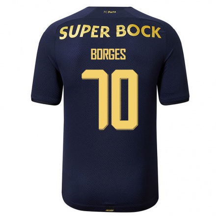 Kinder Fußball Goncalo Borges #70 Navy Blau Auswärtstrikot Trikot 2021/22 T-Shirt