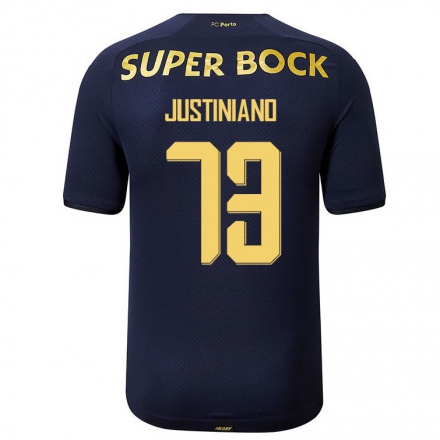 Kinder Fußball Pedro Justiniano #73 Navy Blau Auswärtstrikot Trikot 2021/22 T-Shirt