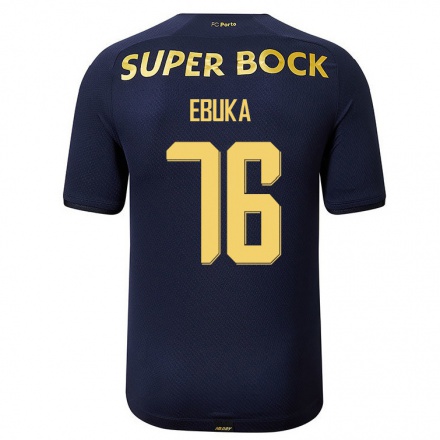 Kinder Fußball Alphonsus Ebuka #76 Navy Blau Auswärtstrikot Trikot 2021/22 T-Shirt
