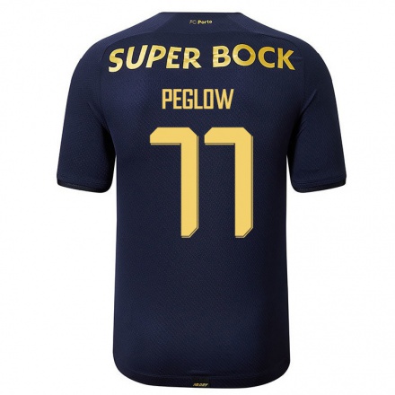 Kinder Fußball Peglow #77 Navy Blau Auswärtstrikot Trikot 2021/22 T-shirt