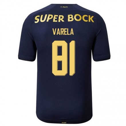Kinder Fußball Silvestre Varela #81 Navy Blau Auswärtstrikot Trikot 2021/22 T-Shirt