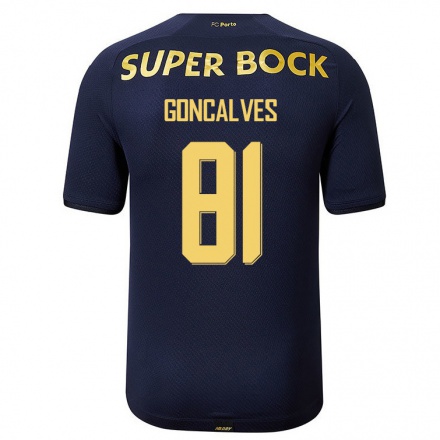 Kinder Fußball Tiago Goncalves #81 Navy Blau Auswärtstrikot Trikot 2021/22 T-Shirt